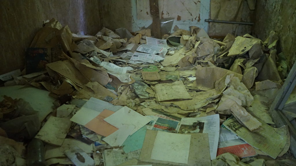 Damaged interior in Zalezi